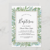 Uitnodiging voor de Summer Greenery-doop (Voorkant / Achterkant)