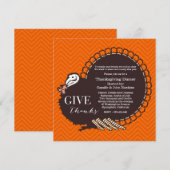 Uitnodiging voor de Thanksgiving van Turkije (Voorkant / Achterkant)