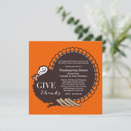 Uitnodiging voor de Thanksgiving van Turkije (Staand voorkant)