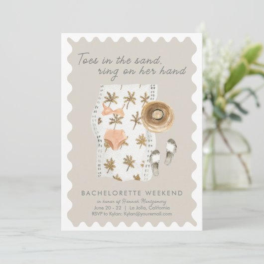 Uitnodiging voor de tijdlijn van het vrijgezellenf (Staand voorkant)