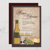 Uitnodiging voor de Toscaanse partij voor wijn- en (Voorkant / Achterkant)