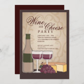 Uitnodiging voor de Toscaanse partij voor wijn- en (Voorkant / Achterkant)