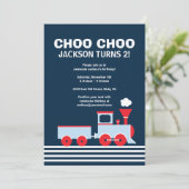 Uitnodiging voor de trein - Verjaardagsuitnodiging (Staand voorkant)