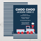 Uitnodiging voor de trein - Verjaardagsuitnodiging (Voorkant / Achterkant)