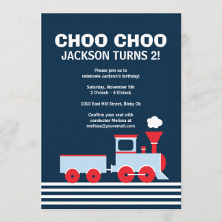 Uitnodiging voor de trein - Verjaardagsuitnodiging