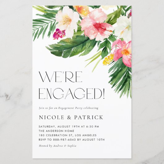 Uitnodiging voor de Tropische Floral Summer Engage (Voorkant)