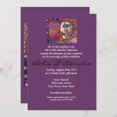 Uitnodiging voor de trouwerij van de geliefden van (Voorkant / Achterkant)