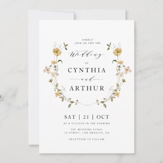 uitnodiging voor de trouwerij van fijne wilde plan (Voorkant)