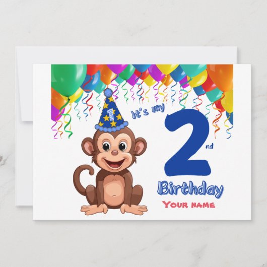 Uitnodiging voor de tweede verjaardag, Monkey Part (Voorkant)