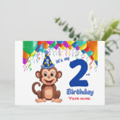 Uitnodiging voor de tweede verjaardag, Monkey Part (Staand voorkant)