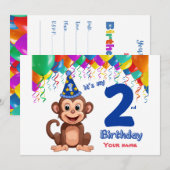 Uitnodiging voor de tweede verjaardag, Monkey Part (Voorkant / Achterkant)