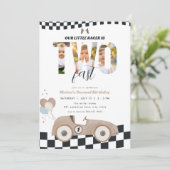 Uitnodiging voor de tweede verjaardag van Race Car (Staand voorkant)