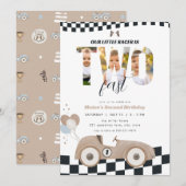 Uitnodiging voor de tweede verjaardag van Race Car (Voorkant / Achterkant)