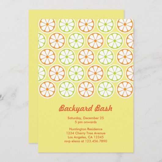 Uitnodiging voor de tweede zomerpartij (Voorkant / Achterkant)