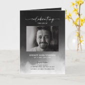 Uitnodiging voor de uitvaartdienst in grijze mist  (Gele Bloem)