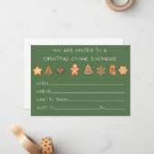 Uitnodiging voor de uitwisseling van kerstkoekjes (Voorkant / Achterkant in situ)