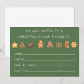 Uitnodiging voor de uitwisseling van kerstkoekjes (Voorkant / Achterkant)