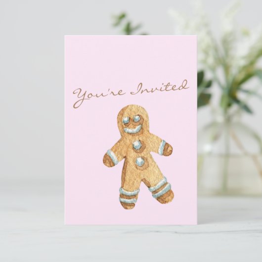 Uitnodiging voor de uitwisseling van kerstkoekjes (Staand voorkant)