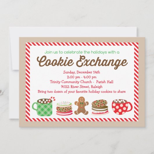 Uitnodiging voor de uitwisseling van kerstkoekjes (Voorkant)