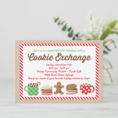Uitnodiging voor de uitwisseling van kerstkoekjes (Staand voorkant)