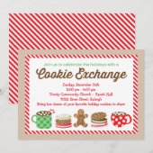 Uitnodiging voor de uitwisseling van kerstkoekjes (Voorkant / Achterkant)