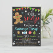 Uitnodiging voor de uitwisseling van kerstkoekjes (Staand voorkant)