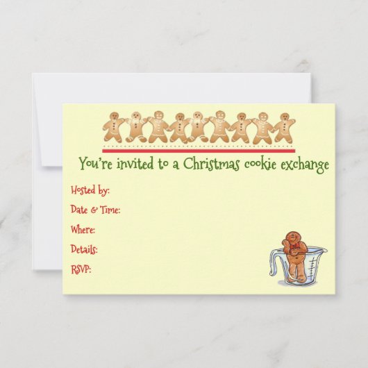 Uitnodiging voor de uitwisseling van kerstkoekjes (Voorkant)