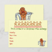 Uitnodiging voor de uitwisseling van kerstkoekjes (Voorkant / Achterkant)