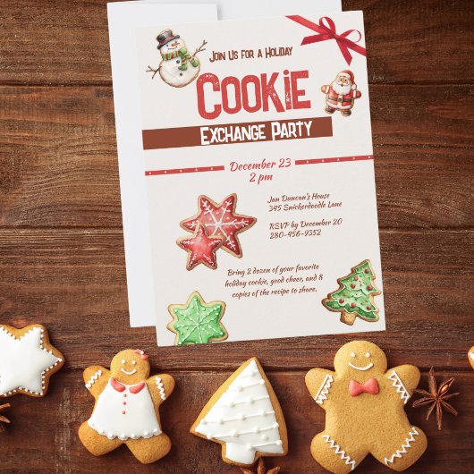 Uitnodiging voor de uitwisseling van kerstkoekjes