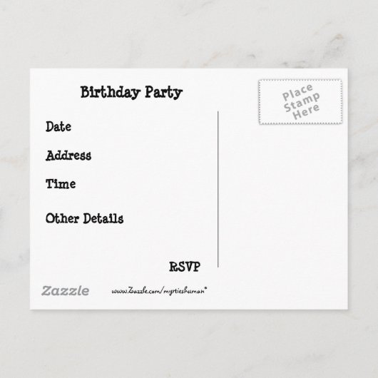 Uitnodiging voor de verjaardag met Pinata! (Achterkant)