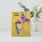 Uitnodiging voor de verjaardag met Pinata! (Staand voorkant)