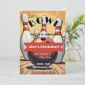 Uitnodiging voor de verjaardag van Bowling - Let's (Staand voorkant)