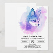 Uitnodiging voor de verjaardag van Celestial Wolf (Voorkant / Achterkant)