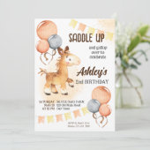 Uitnodiging voor de verjaardag van Cute baby horse (Staand voorkant)