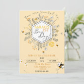 Uitnodiging voor de verjaardag van de bijendag (Staand voorkant)