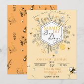 Uitnodiging voor de verjaardag van de bijendag (Voorkant / Achterkant)