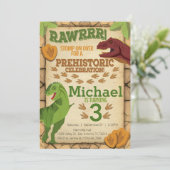 Uitnodiging voor de verjaardag van de dinosaurus,  (Staand voorkant)