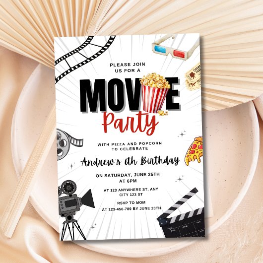 Uitnodiging voor de verjaardag van de film Night, 