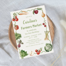 Uitnodiging voor de verjaardag van de groenteboere