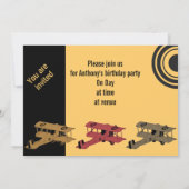 uitnodiging voor de verjaardag van de rode  bommen (Achterkant)