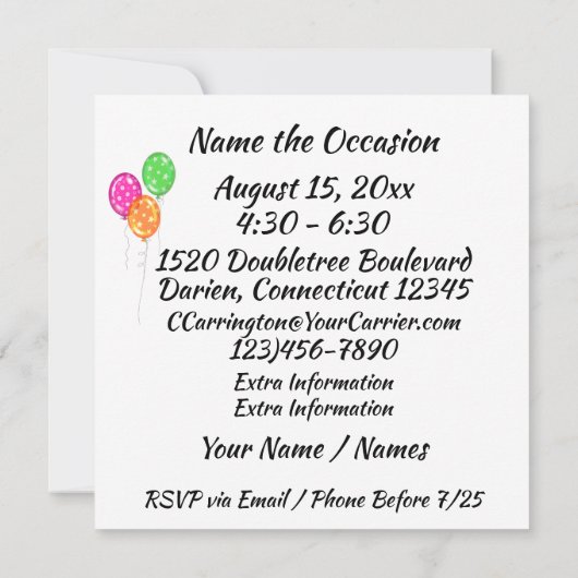 Uitnodiging voor de verjaardag van de schattige pa (Achterkant)