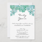 Uitnodiging voor de verjaardag van de succulente v (Voorkant)