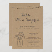 Uitnodiging voor de verjaardag van de verrassingsc (Voorkant / Achterkant)