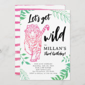 Uitnodiging voor de verjaardag van de wilde tijger (Voorkant / Achterkant)