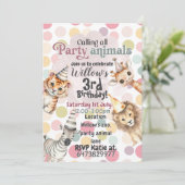 Uitnodiging voor de verjaardag van een feestdier v (Staand voorkant)