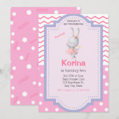 Uitnodiging voor de verjaardag van een meisje van  (Voorkant / Achterkant)