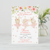 Uitnodiging voor de verjaardag van een meisje van  (Staand voorkant)