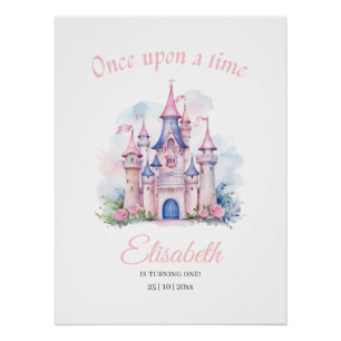 Uitnodiging voor de verjaardag van een prinses, Kl Perfect Poster