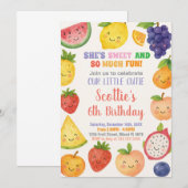 Uitnodiging voor de verjaardag van helder tropisch (Voorkant / Achterkant)