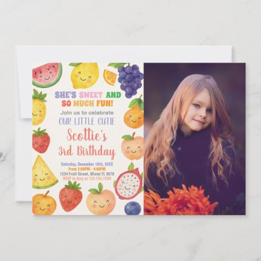 Uitnodiging voor de verjaardag van helder tropisch (Voorkant)